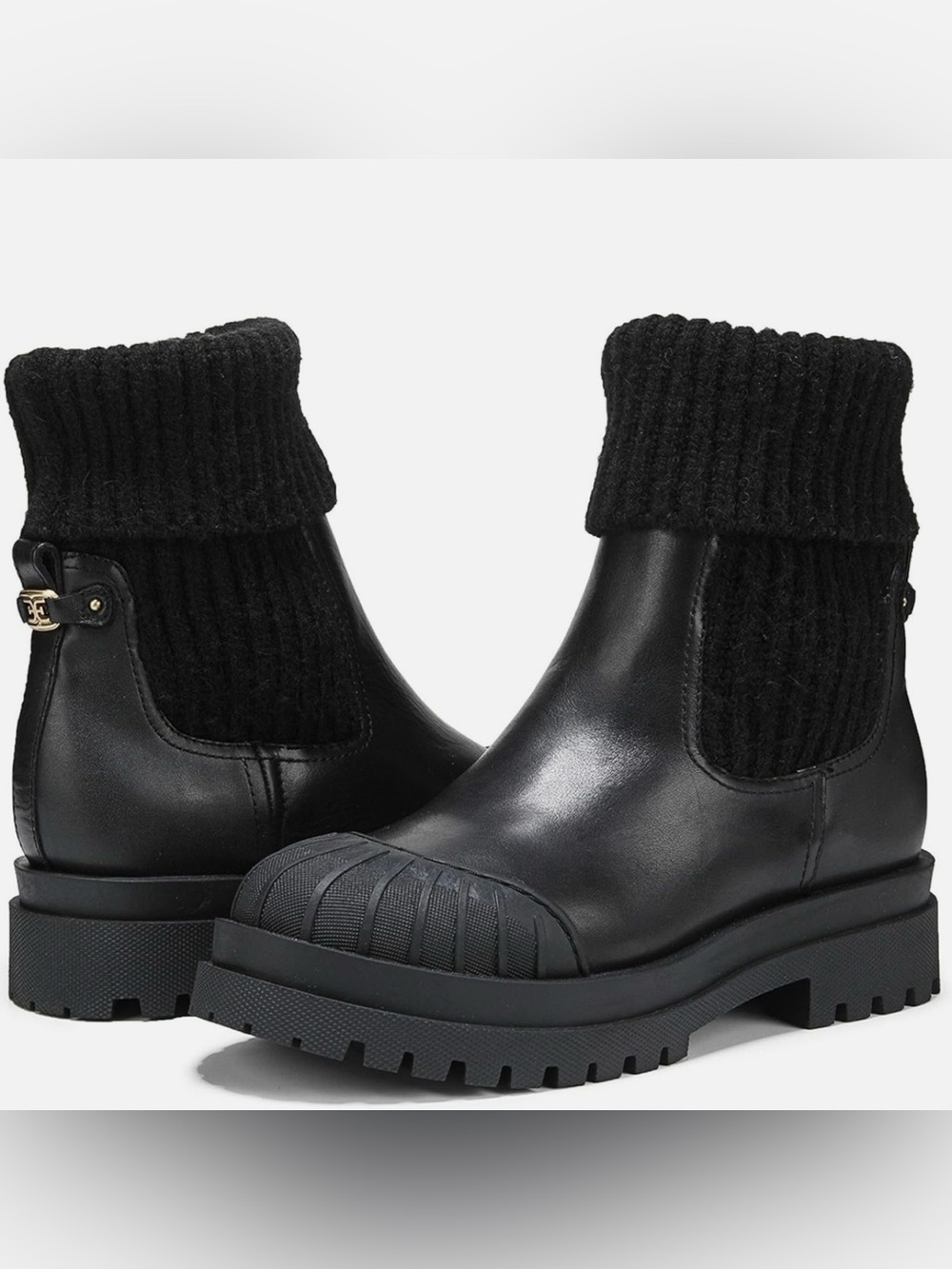Sam Edelman Women’s Steel Knit Leather Chelsea Boots